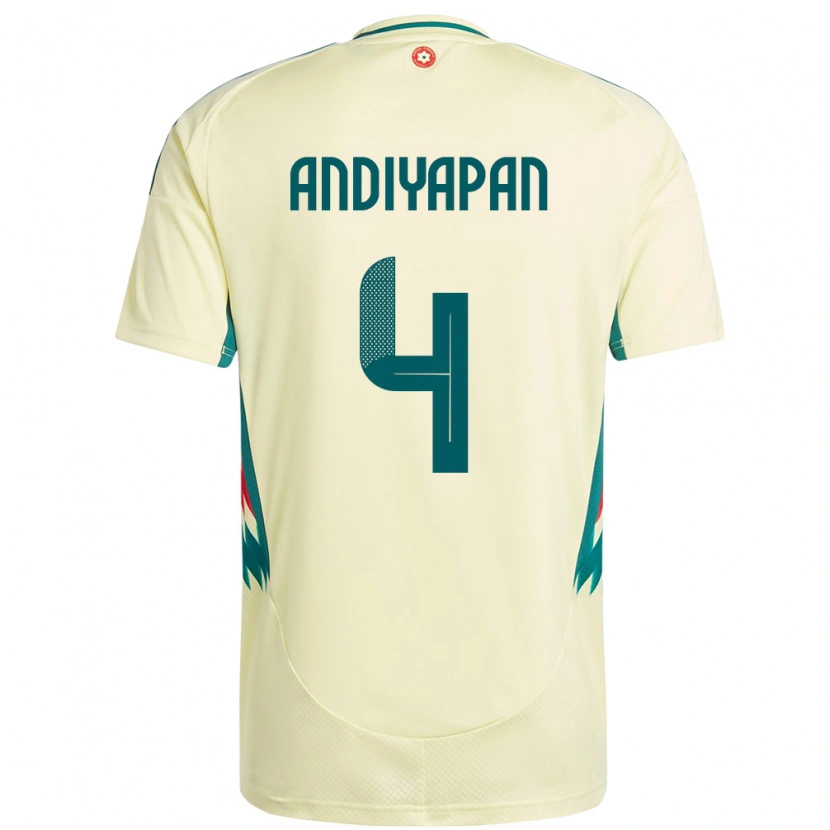 DanxenメンズウェールズWilliam Andiyapan#4ベージュイエローアウェイシャツ24-26ジャージーユニフォーム