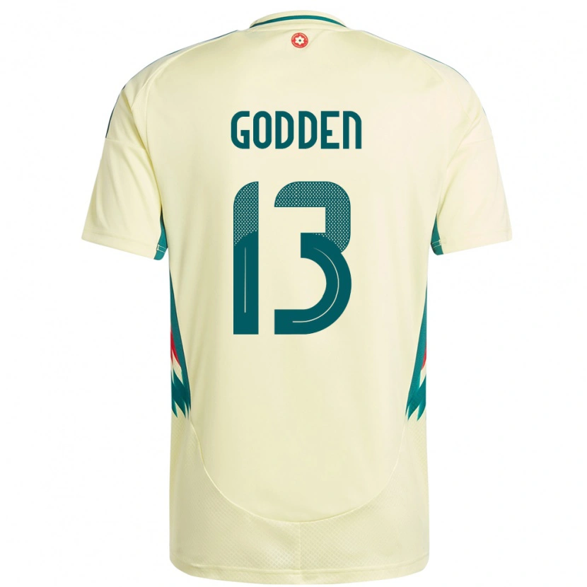 DanxenメンズウェールズScott Godden#13ベージュイエローアウェイシャツ24-26ジャージーユニフォーム