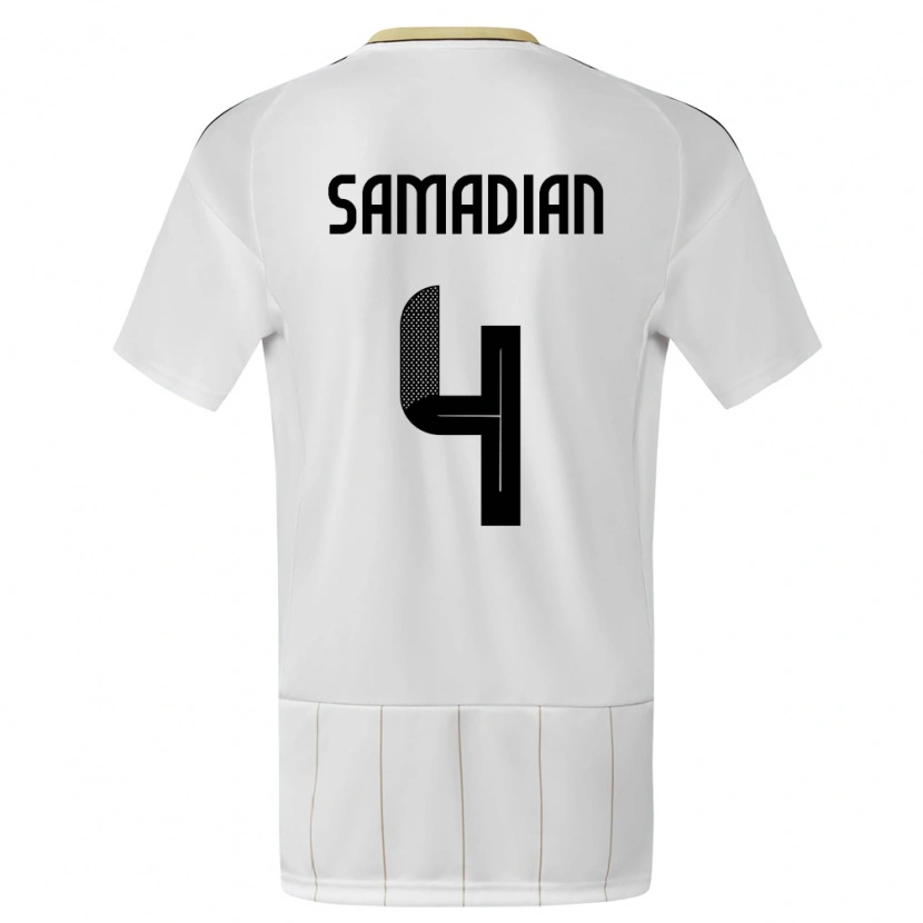 DanxenメンズコスタリカFarbod Samadian#4白アウェイシャツ24-26ジャージーユニフォーム