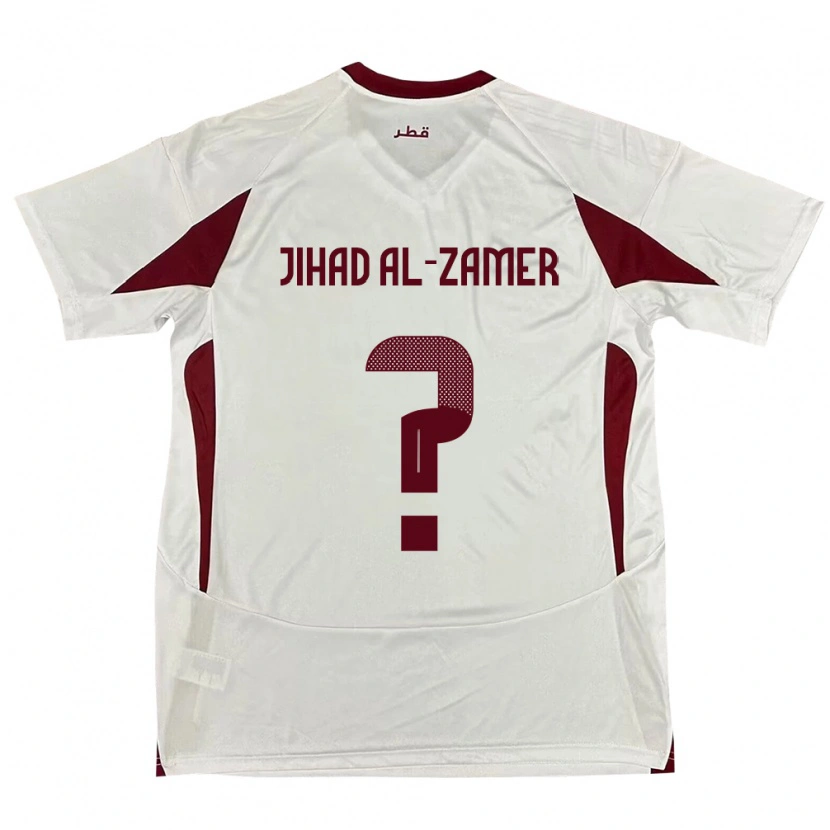 DanxenメンズカタールMohammed Jihad Al-Zamer#0ホワイトアウェイシャツ24-26ジャージーユニフォーム