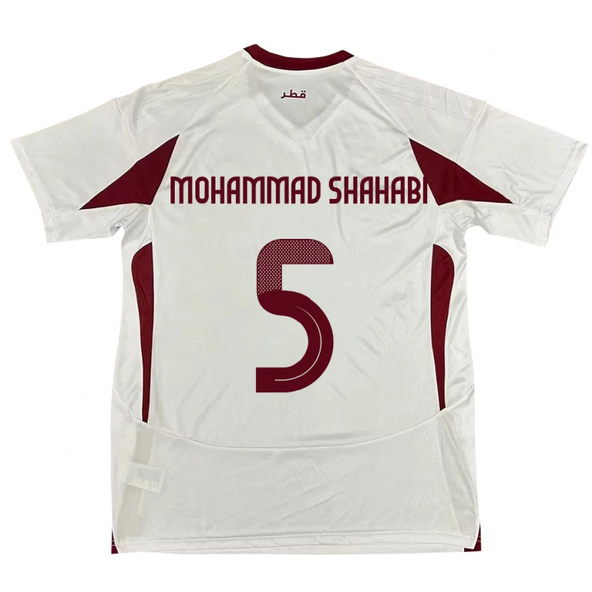 DanxenメンズカタールAli Mohammad Shahabi#5ホワイトアウェイシャツ24-26ジャージーユニフォーム