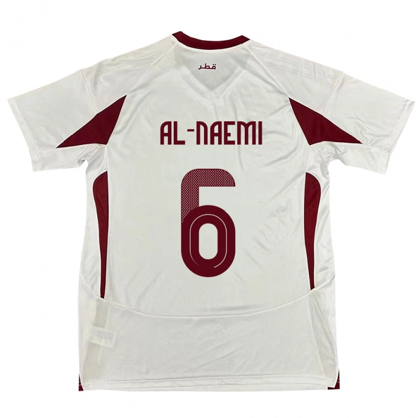 DanxenメンズカタールReem Al Naemi#6ホワイトアウェイシャツ24-26ジャージーユニフォーム