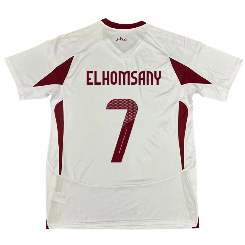 DanxenメンズカタールYasmeen Elhomsany#7ホワイトアウェイシャツ24-26ジャージーユニフォーム
