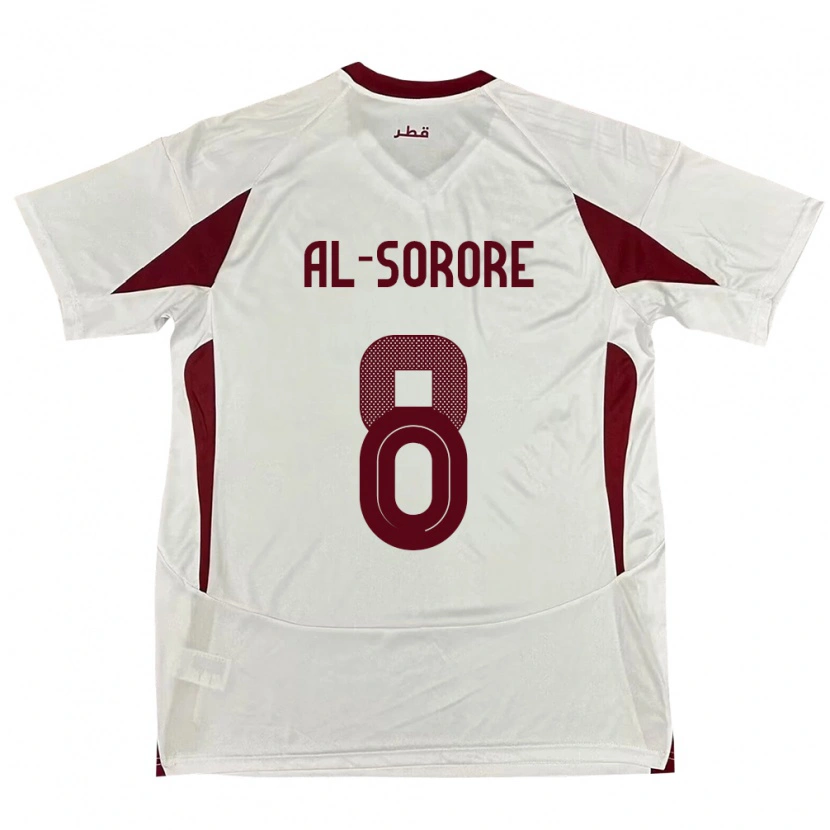 DanxenメンズカタールAsma Al Sorore#8ホワイトアウェイシャツ24-26ジャージーユニフォーム