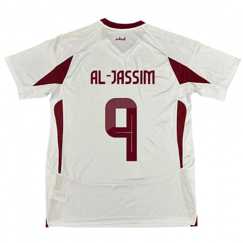 DanxenメンズカタールKholoud Al Jassim#9ホワイトアウェイシャツ24-26ジャージーユニフォーム