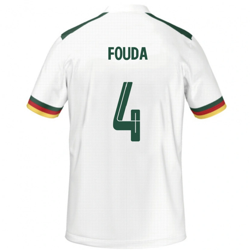 DanxenメンズカメルーンJunior Fouda#4ホワイトアウェイシャツ24-26ジャージーユニフォーム