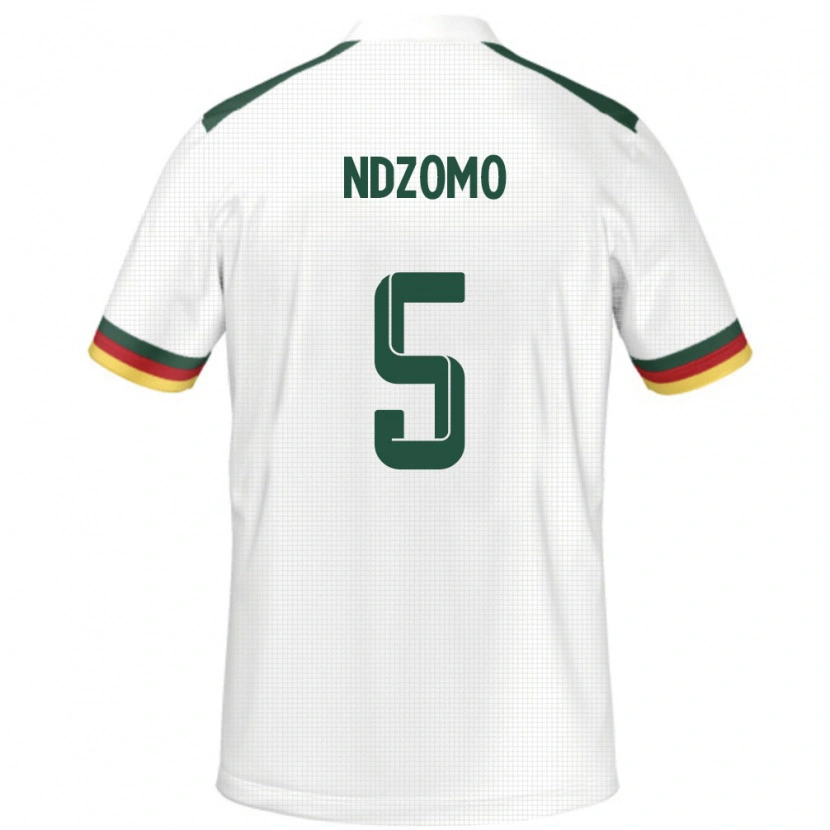 DanxenメンズカメルーンBarnabe Ndzomo#5ホワイトアウェイシャツ24-26ジャージーユニフォーム
