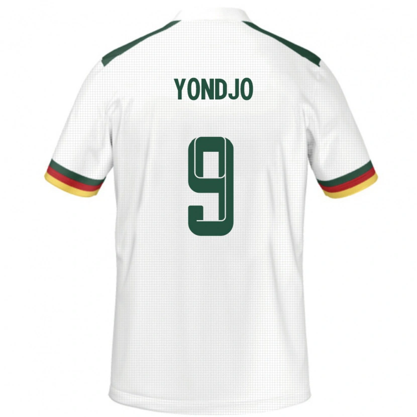 DanxenメンズカメルーンAngel Yondjo#9ホワイトアウェイシャツ24-26ジャージーユニフォーム