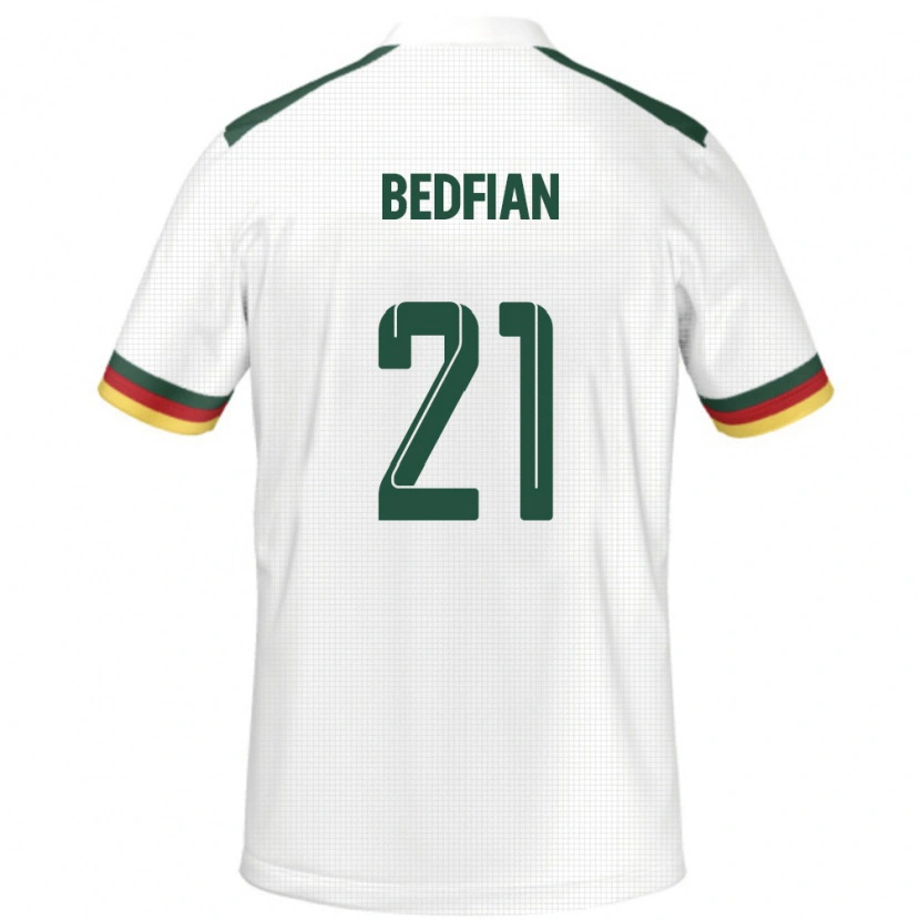 DanxenメンズカメルーンWilfried Bedfian#21ホワイトアウェイシャツ24-26ジャージーユニフォーム
