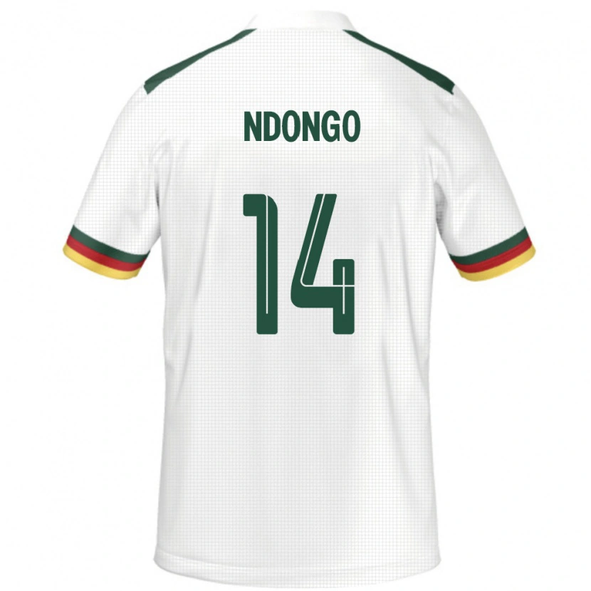 DanxenメンズカメルーンNassourou Ndongo#14ホワイトアウェイシャツ24-26ジャージーユニフォーム