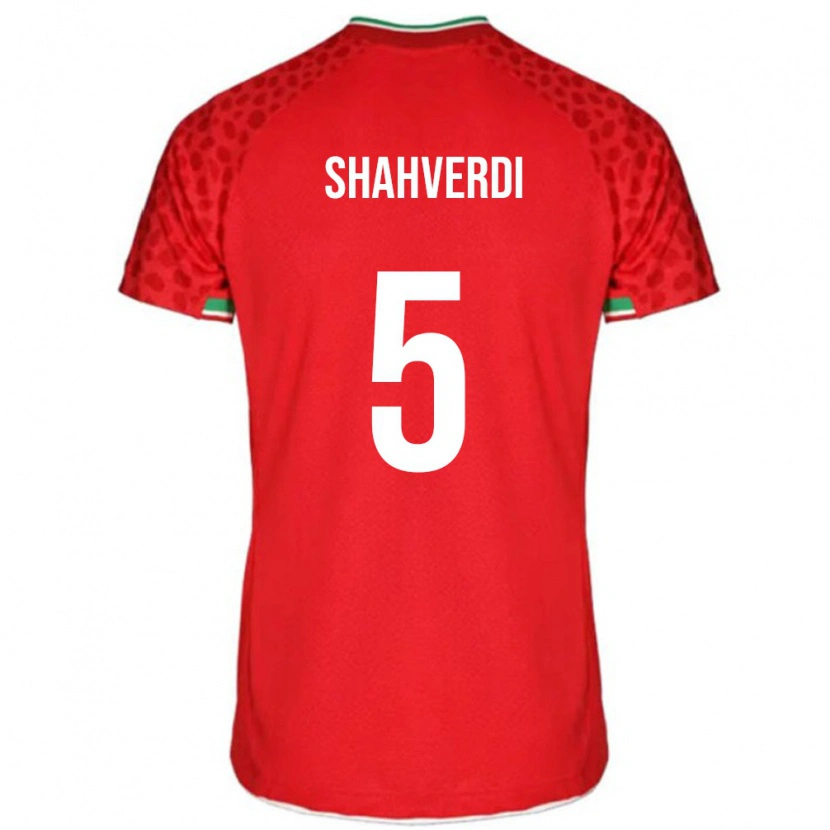 DanxenメンズイランHosein Shahverdi#5レッドアウェイシャツ24-26ジャージーユニフォーム