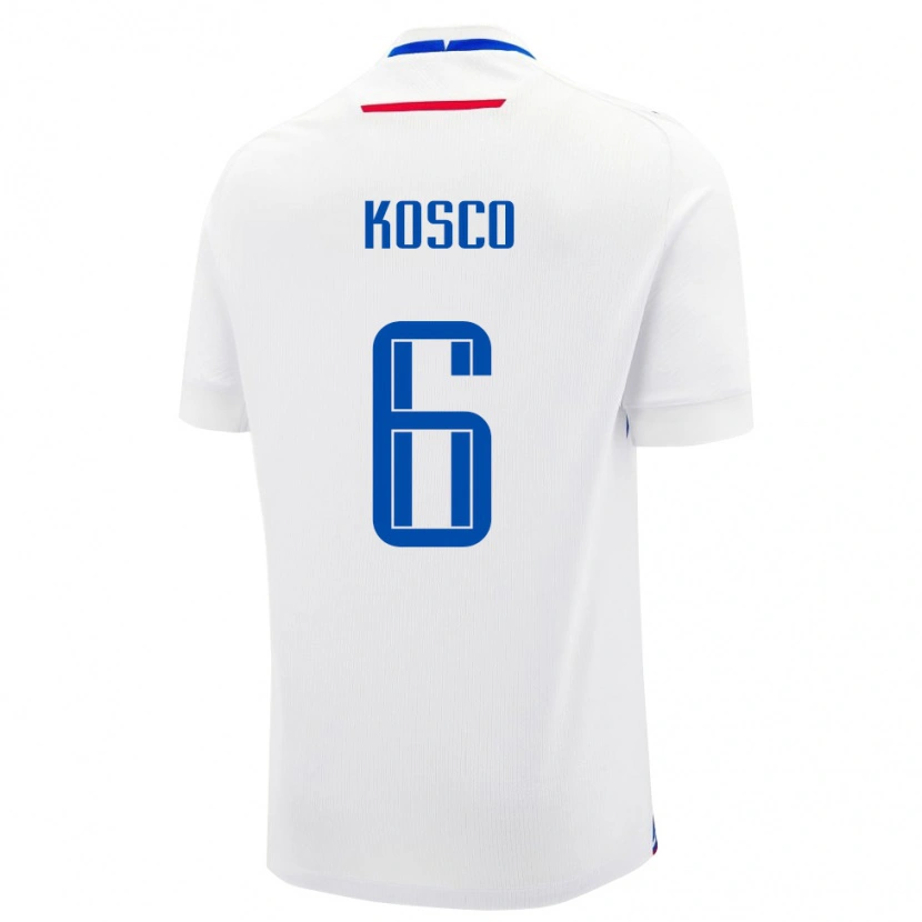 DanxenメンズスロバキアJakub Kosco#6ホワイトアウェイシャツ24-26ジャージーユニフォーム