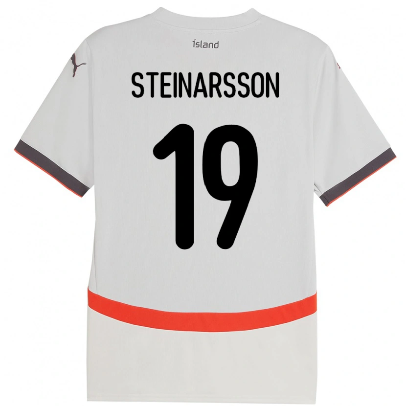 DanxenメンズアイスランドÁsgeir Steinn Steinarsson#19ホワイトアウェイシャツ24-26ジャージーユニフォーム