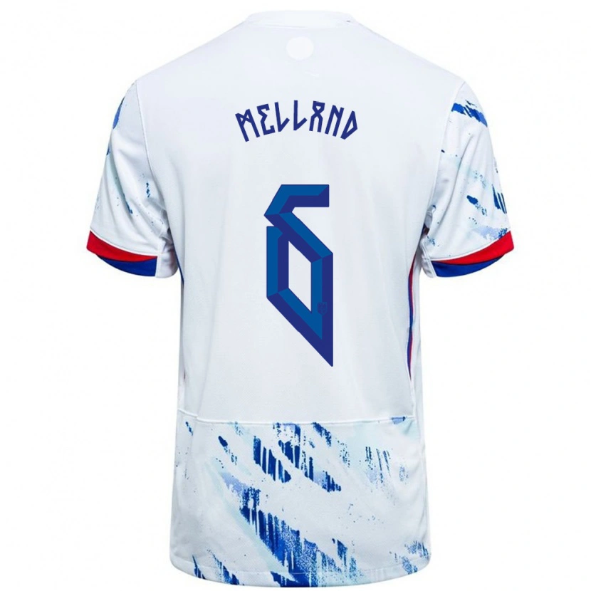 DanxenメンズノルウェーHenrik Melland#6ホワイトブルーアウェイシャツ24-26ジャージーユニフォーム