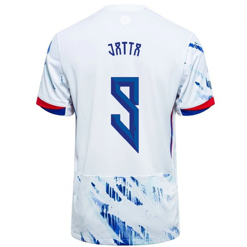 DanxenメンズノルウェーSeedy Jatta#9ホワイトブルーアウェイシャツ24-26ジャージーユニフォーム