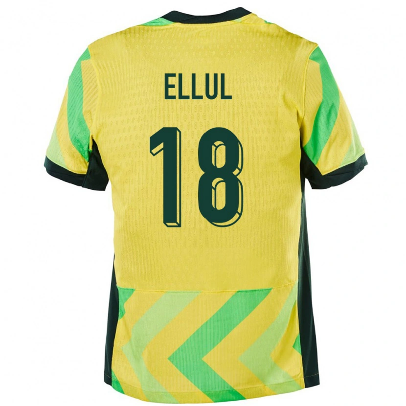 DanxenレディースオーストラリアNoah Ellul#18金色ホームシャツ24-26ジャージーユニフォーム