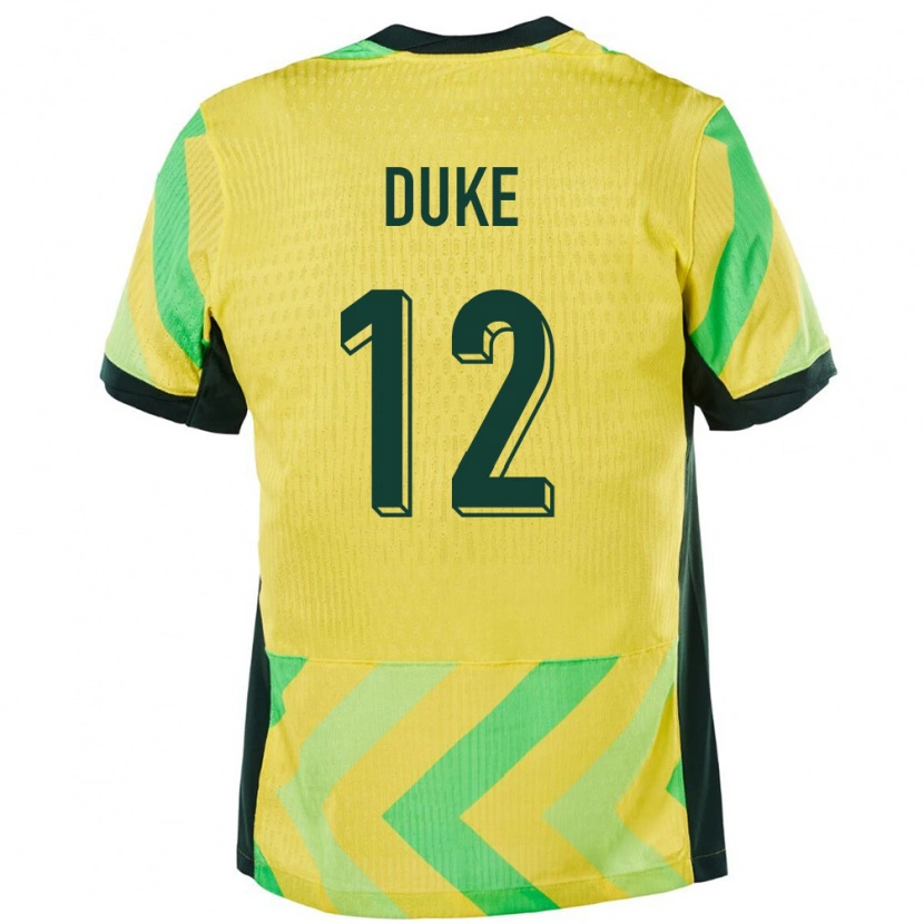 Danxenレディースオーストラリアミッチェル・デューク#12金色ホームシャツ24-26ジャージーユニフォーム