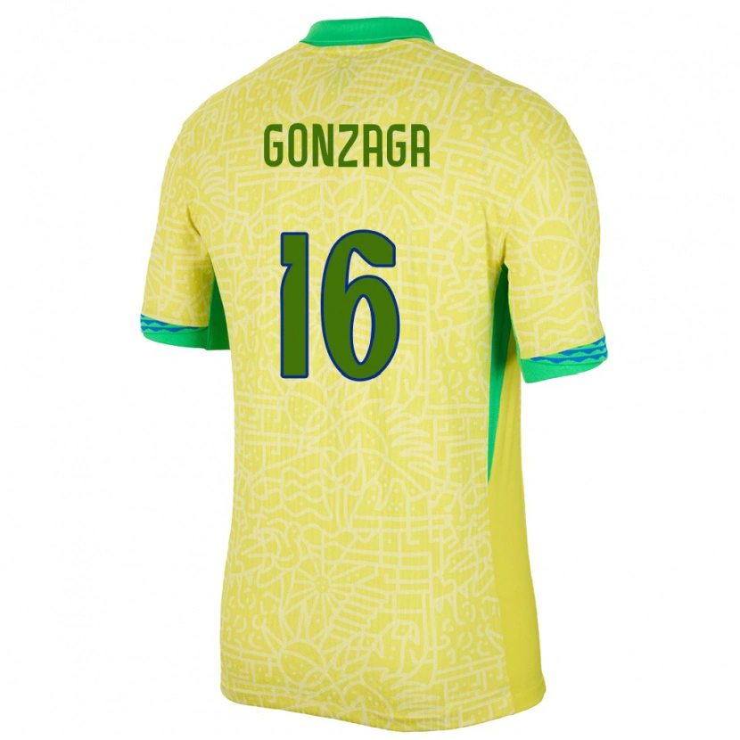 DanxenレディースブラジルRafael Gonzaga#16黄ホームシャツ24-26ジャージーユニフォーム