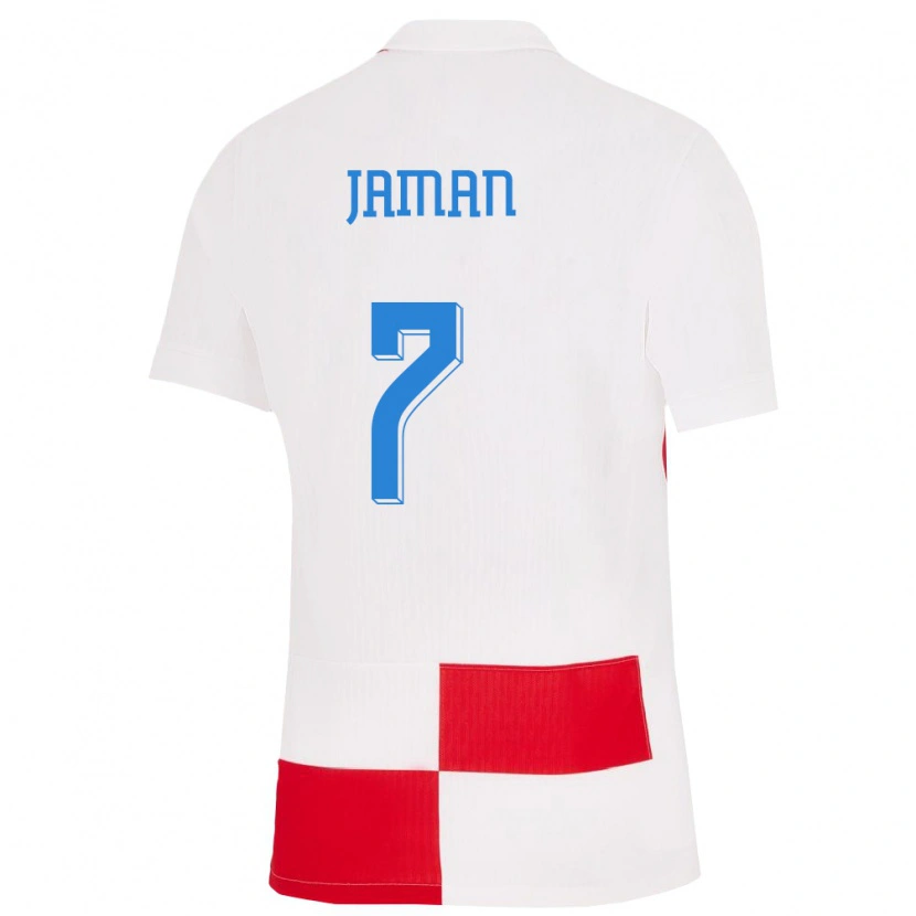 DanxenレディースクロアチアDrazen Jaman#7赤白ホームシャツ24-26ジャージーユニフォーム