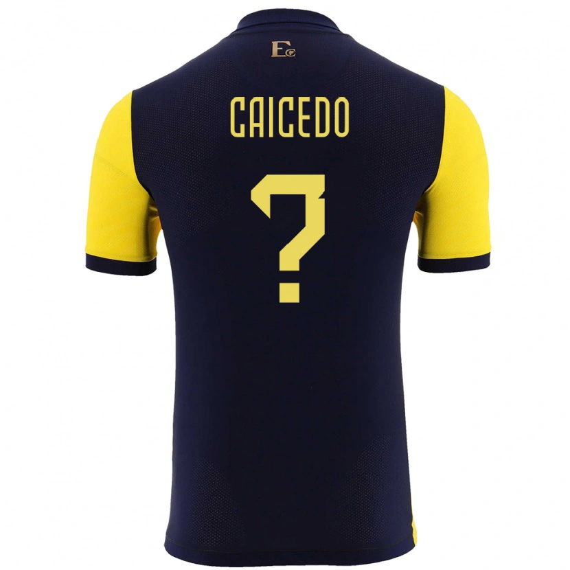 DanxenレディースエクアドルElian Caicedo#0黄ホームシャツ24-26ジャージーユニフォーム