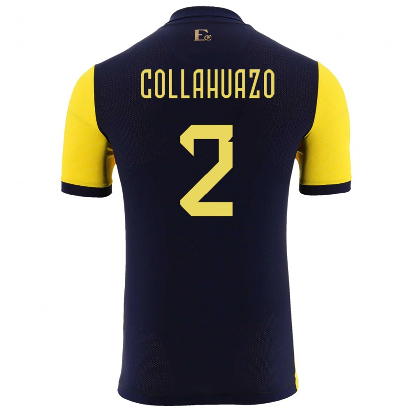 DanxenレディースエクアドルJair Collahuazo#2黄ホームシャツ24-26ジャージーユニフォーム