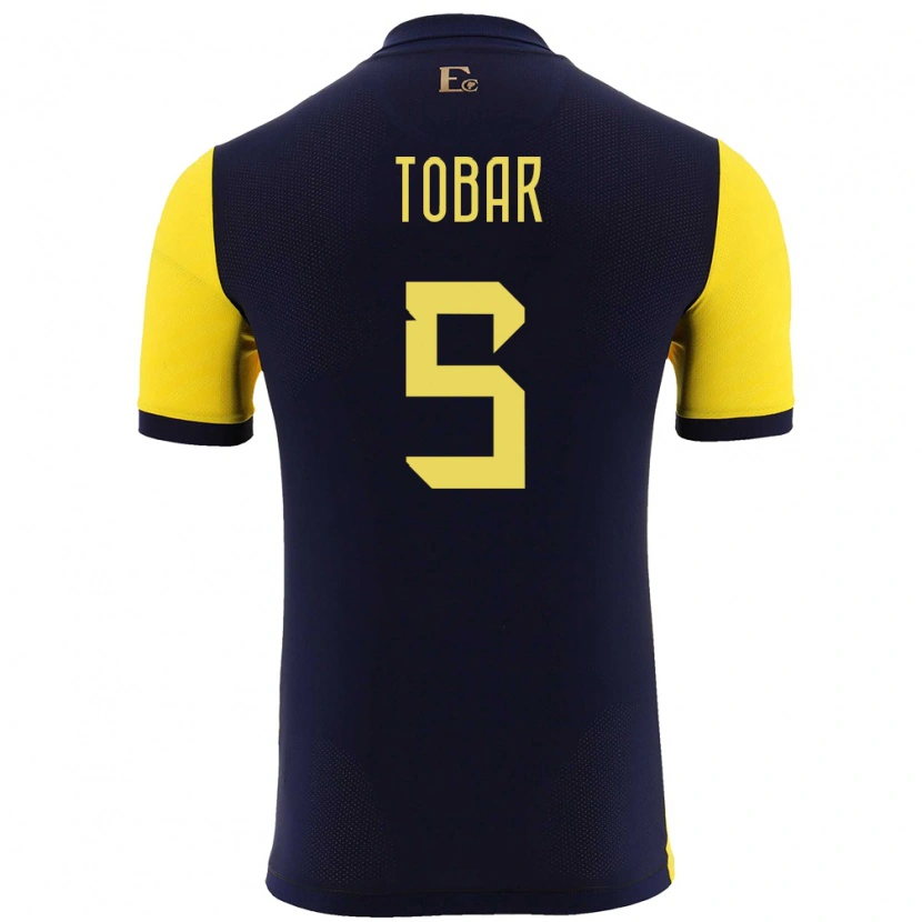 DanxenレディースエクアドルBolívar Tobar#5黄ホームシャツ24-26ジャージーユニフォーム