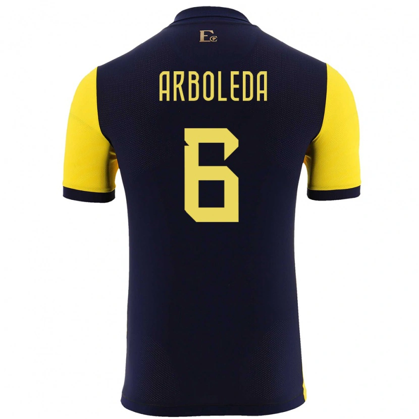 DanxenレディースエクアドルEdu Arboleda#6黄ホームシャツ24-26ジャージーユニフォーム