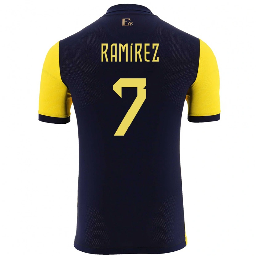 DanxenレディースエクアドルJalmar Ramírez#7黄ホームシャツ24-26ジャージーユニフォーム