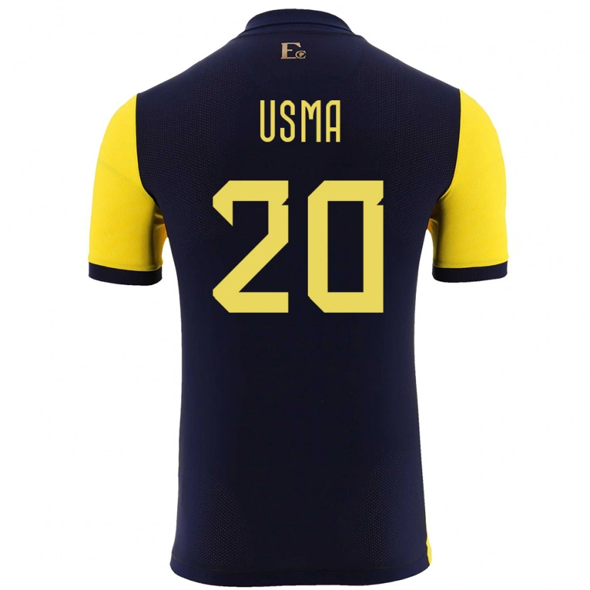 DanxenレディースエクアドルJuan Usma#20黄ホームシャツ24-26ジャージーユニフォーム