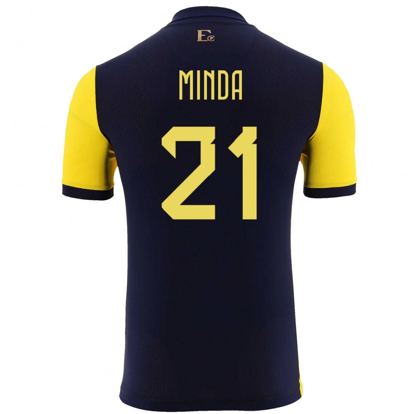 DanxenレディースエクアドルJhosué Minda#21黄ホームシャツ24-26ジャージーユニフォーム