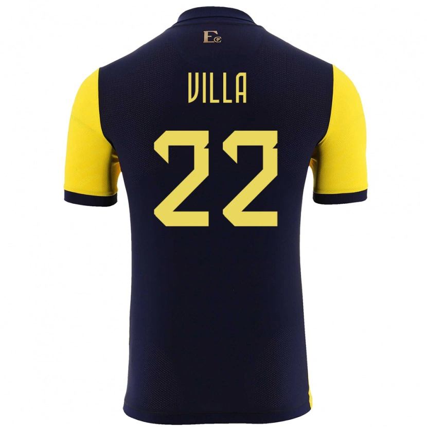 DanxenレディースエクアドルAlexis Villa#22黄ホームシャツ24-26ジャージーユニフォーム