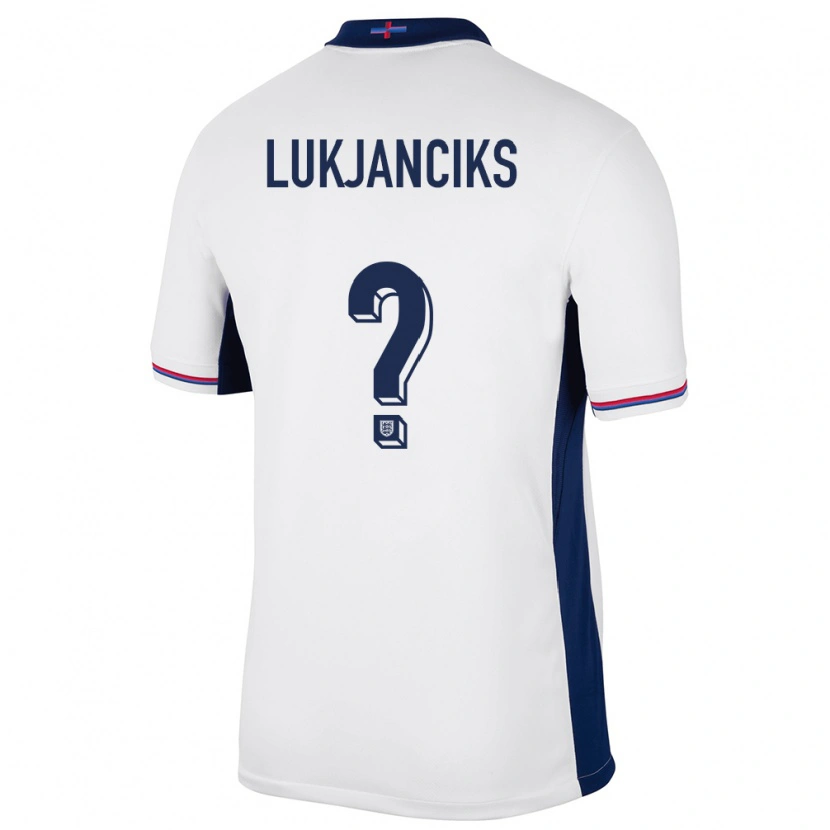 DanxenレディースイングランドDouglass Lukjanciks#0白ホームシャツ24-26ジャージーユニフォーム