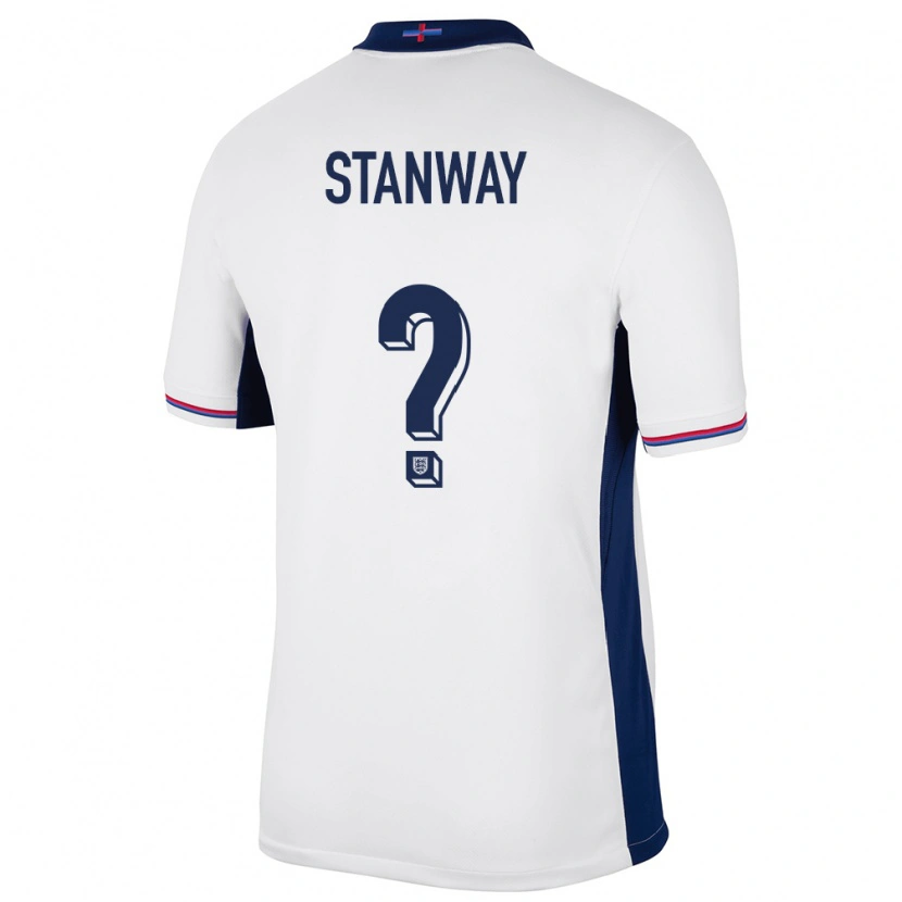 DanxenレディースイングランドWyll Stanway#0白ホームシャツ24-26ジャージーユニフォーム