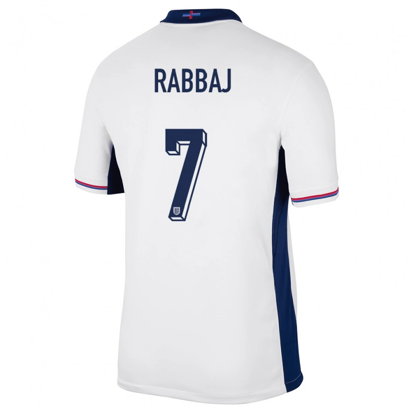 DanxenレディースイングランドIbrahim Rabbaj#7白ホームシャツ24-26ジャージーユニフォーム