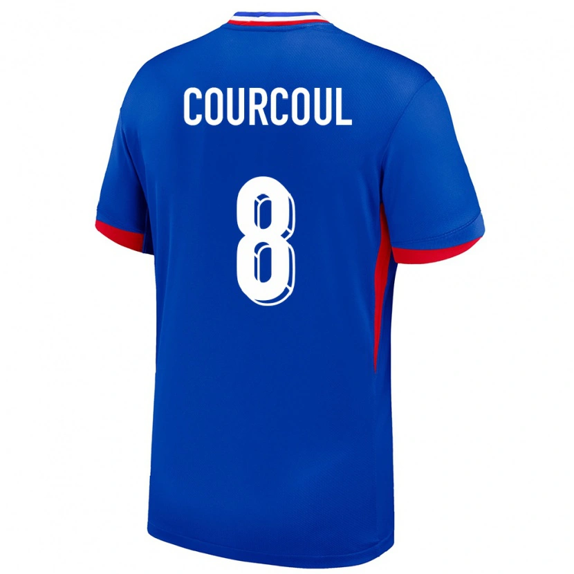 DanxenレディースフランスMarius Courcoul#8青ホームシャツ24-26ジャージーユニフォーム
