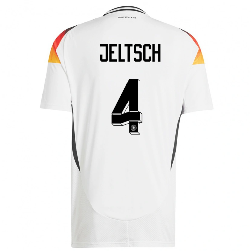 DanxenレディースドイツFinn Jeltsch#4白ホームシャツ24-26ジャージーユニフォーム