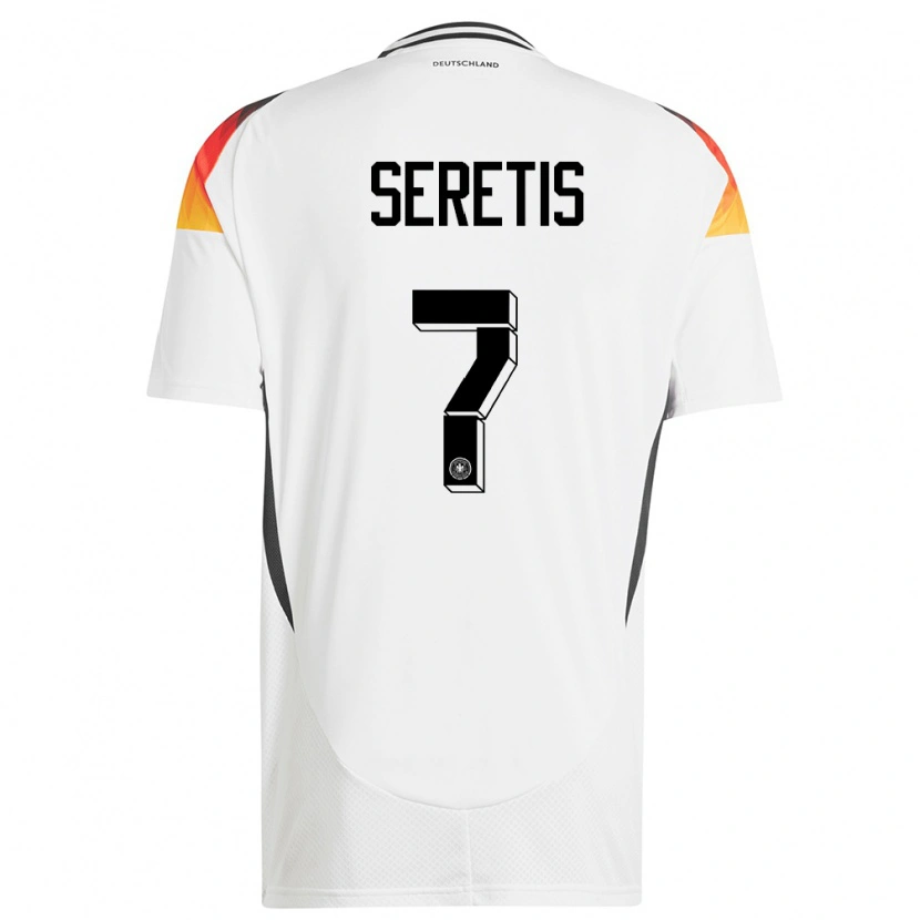 DanxenレディースドイツIsaiah Seretis#7白ホームシャツ24-26ジャージーユニフォーム