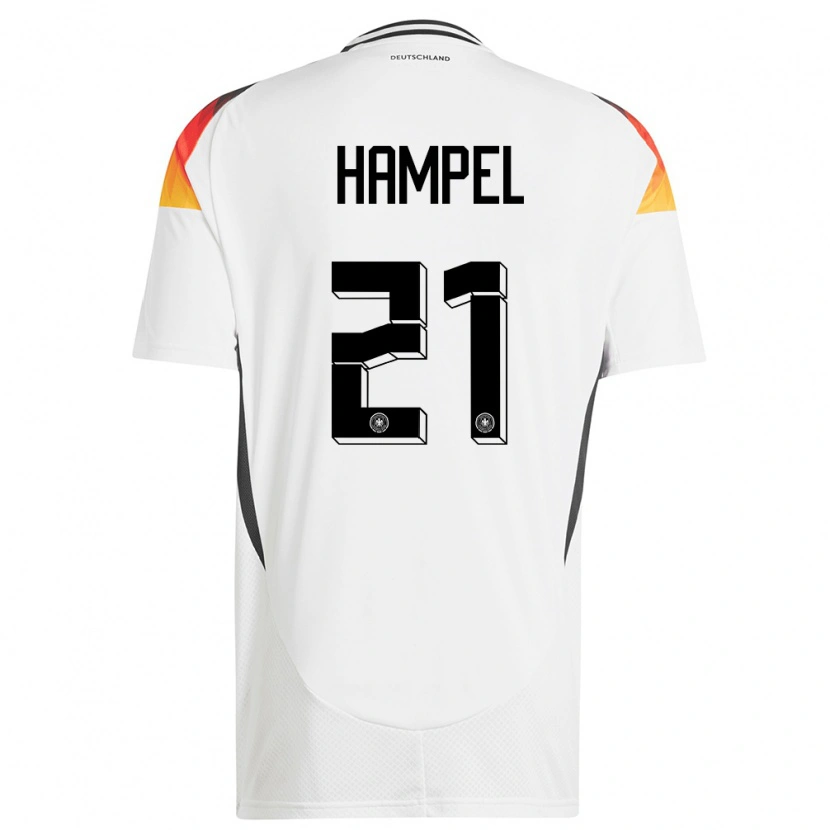 DanxenレディースドイツLuca Hampel#21白ホームシャツ24-26ジャージーユニフォーム