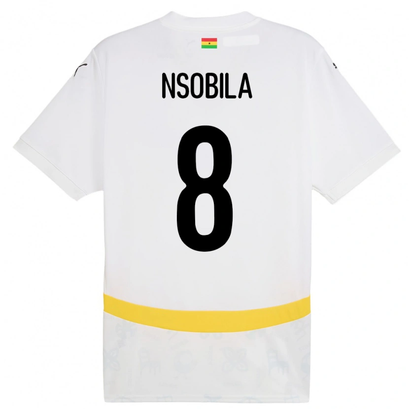 DanxenレディースガーナDominic Nsobila#8白ホームシャツ24-26ジャージーユニフォーム