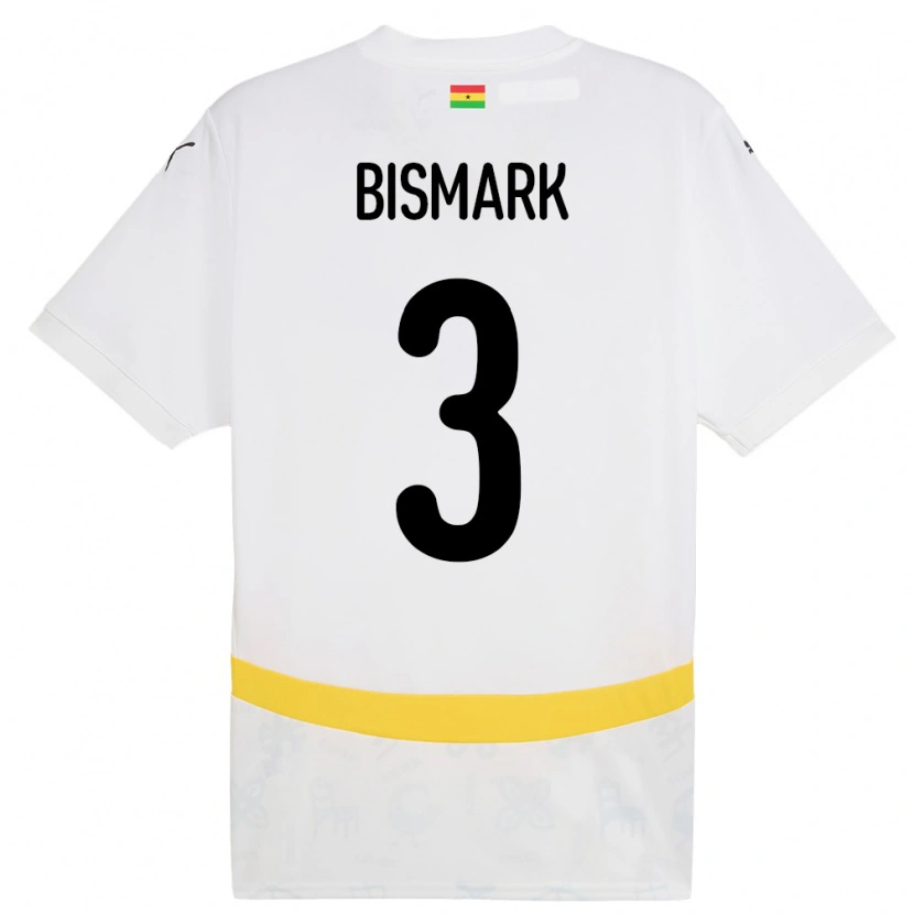 DanxenレディースガーナAnim Bismark#3白ホームシャツ24-26ジャージーユニフォーム