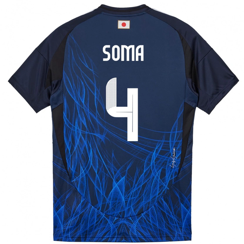 Danxenレディース日本Rikuto Soma#4濃紺ホームシャツ24-26ジャージーユニフォーム