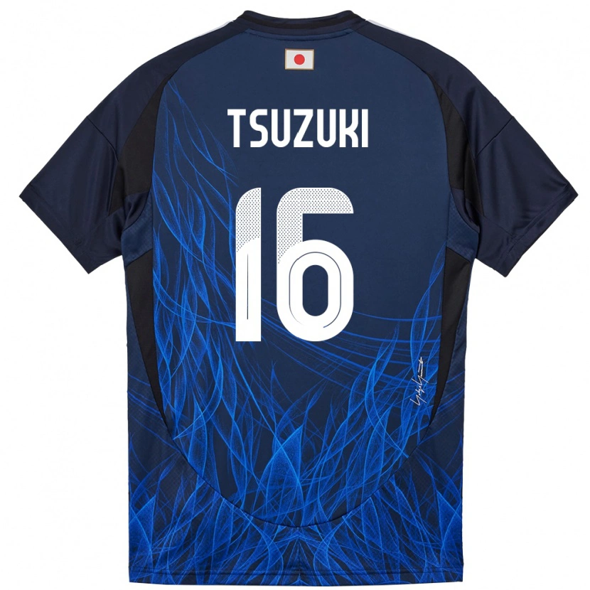 Danxenレディース日本Shunta Tsuzuki#16濃紺ホームシャツ24-26ジャージーユニフォーム