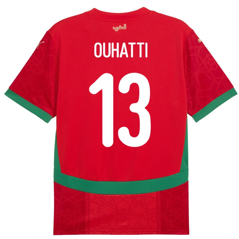 DanxenレディースモロッコAymane Ouhatti#13赤ホームシャツ24-26ジャージーユニフォーム