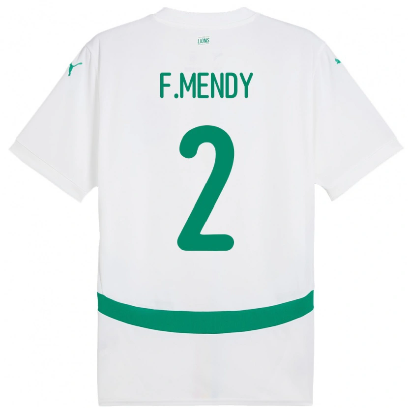 DanxenレディースセネガルFormose Mendy#2白ホームシャツ24-26ジャージーユニフォーム