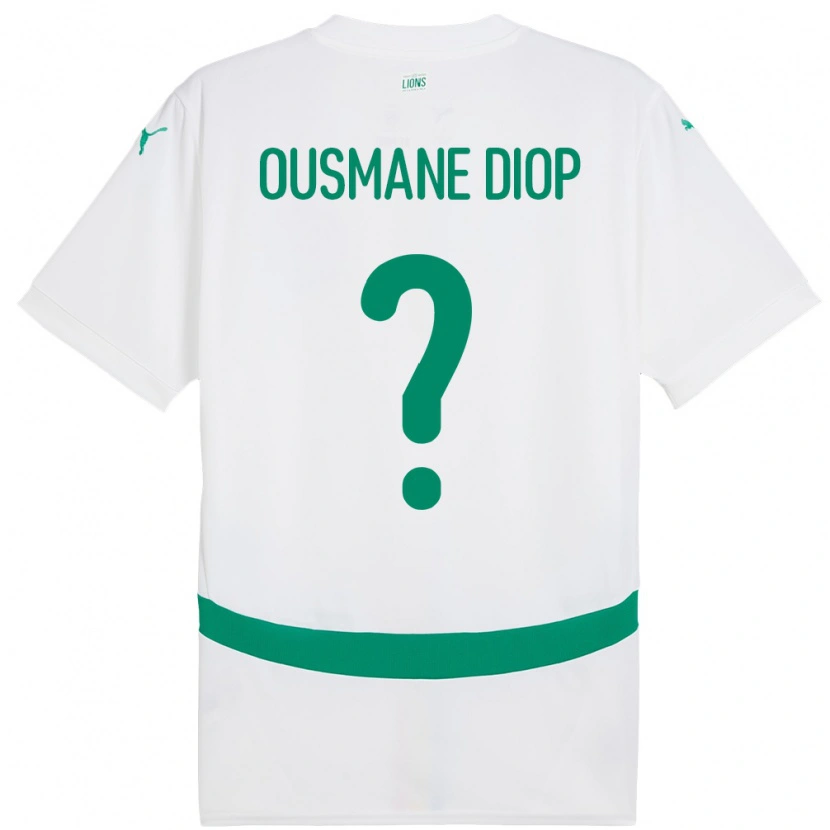 DanxenレディースセネガルTafsir Ousmane Diop#0白ホームシャツ24-26ジャージーユニフォーム