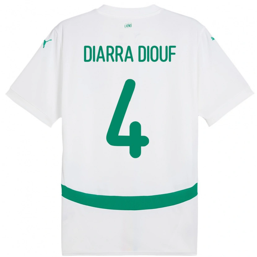DanxenレディースセネガルMame Diarra Diouf#4白ホームシャツ24-26ジャージーユニフォーム