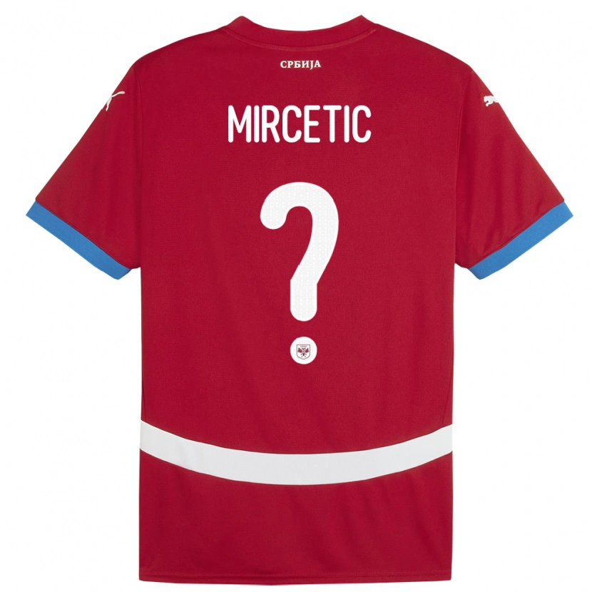 DanxenレディースセルビアBogdan Mircetic#0赤ホームシャツ24-26ジャージーユニフォーム