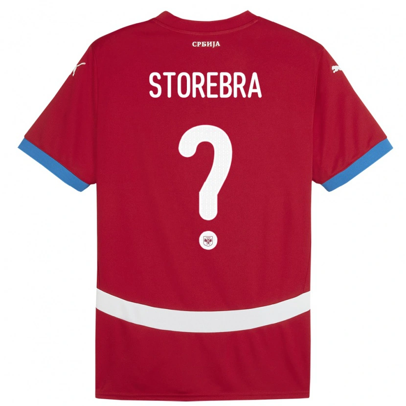 DanxenレディースセルビアSasa Storebra#0赤ホームシャツ24-26ジャージーユニフォーム