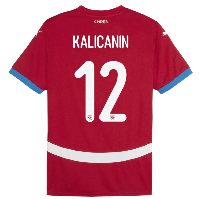 DanxenレディースセルビアLazar Kalicanin#12赤ホームシャツ24-26ジャージーユニフォーム