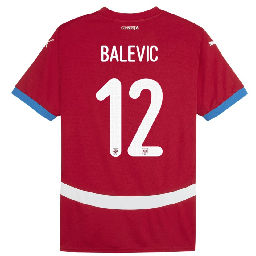 DanxenレディースセルビアLazar Balevic#12赤ホームシャツ24-26ジャージーユニフォーム